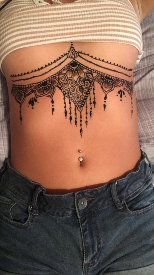 Fuentes Fantabulous Fun: Ornamental Henna Tattoo Underboob Design